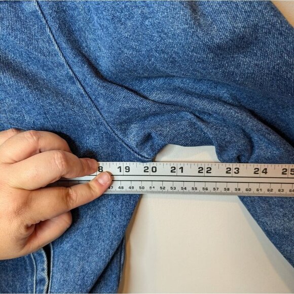 Vintage WBRK-FM Denim Button Down Pleated Patchwork 100% Cotton Jacket Women's S - Picture 9 of 9